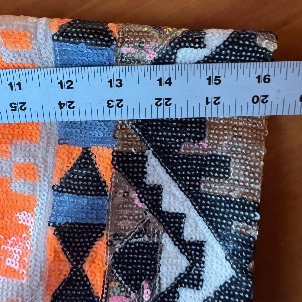 Sequin Aztec Mini Skirt in Gold and Orange - Picture 9 of 9